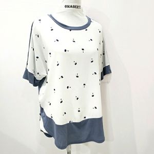 New COA Mixed Medua All-over Mini Flowers Top in Blue